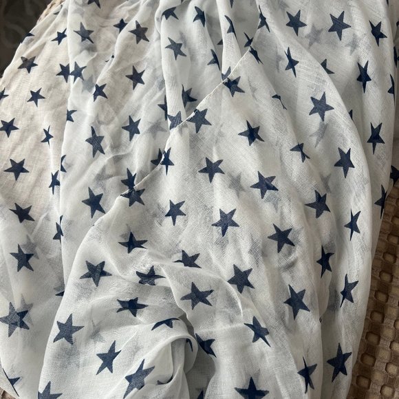 White & Blue Star Scarf - Picture 2 of 2